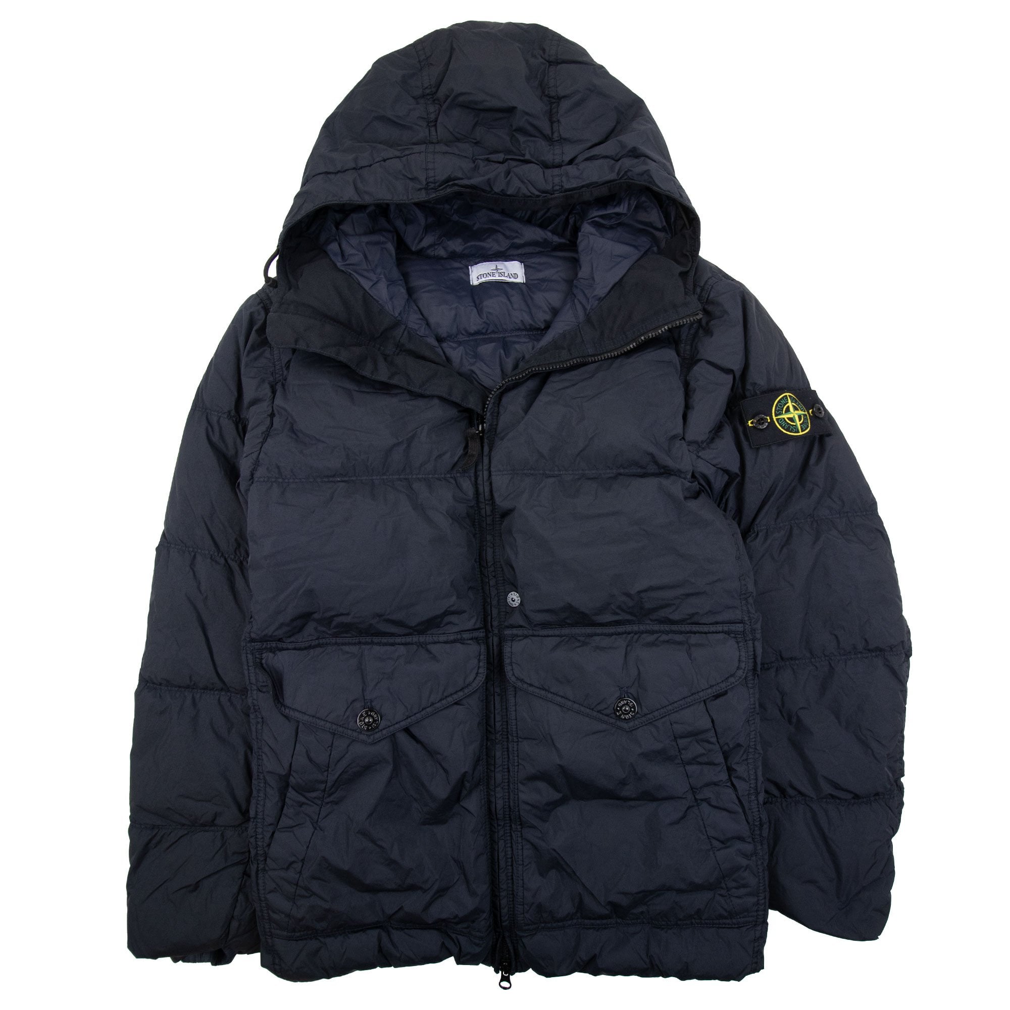 Stone Island 40723 Wind Ressistant Crinkle Reps Down Jacket Navy V0020