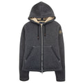Armani Jeans Metal Badge Blouson Hoodie Dark Grey