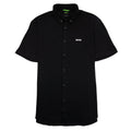 Hugo Boss Regular-fit Shirt In Knitted Wrinkle-resistant Cotton Black 002