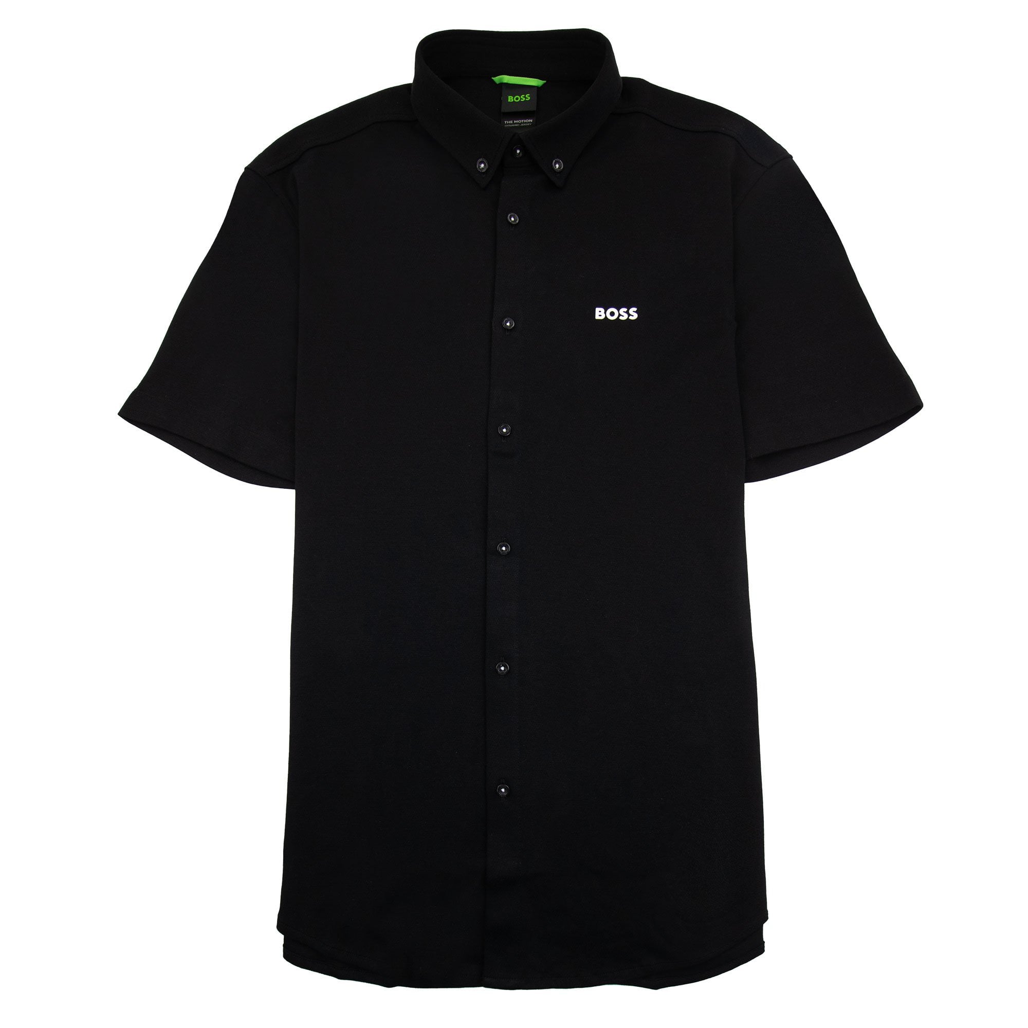 Hugo Boss Regular-fit Shirt In Knitted Wrinkle-resistant Cotton Black 002