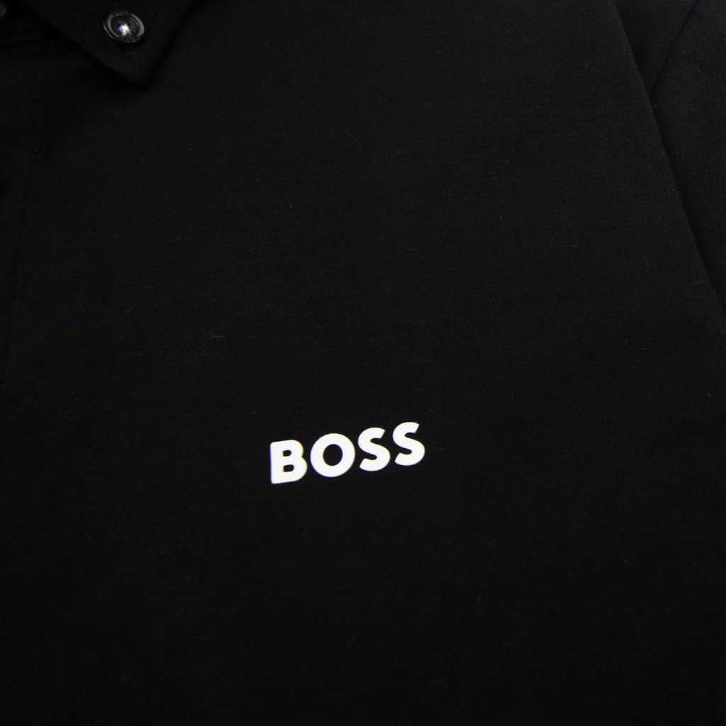 Hugo Boss Regular-fit Shirt In Knitted Wrinkle-resistant Cotton Black 002