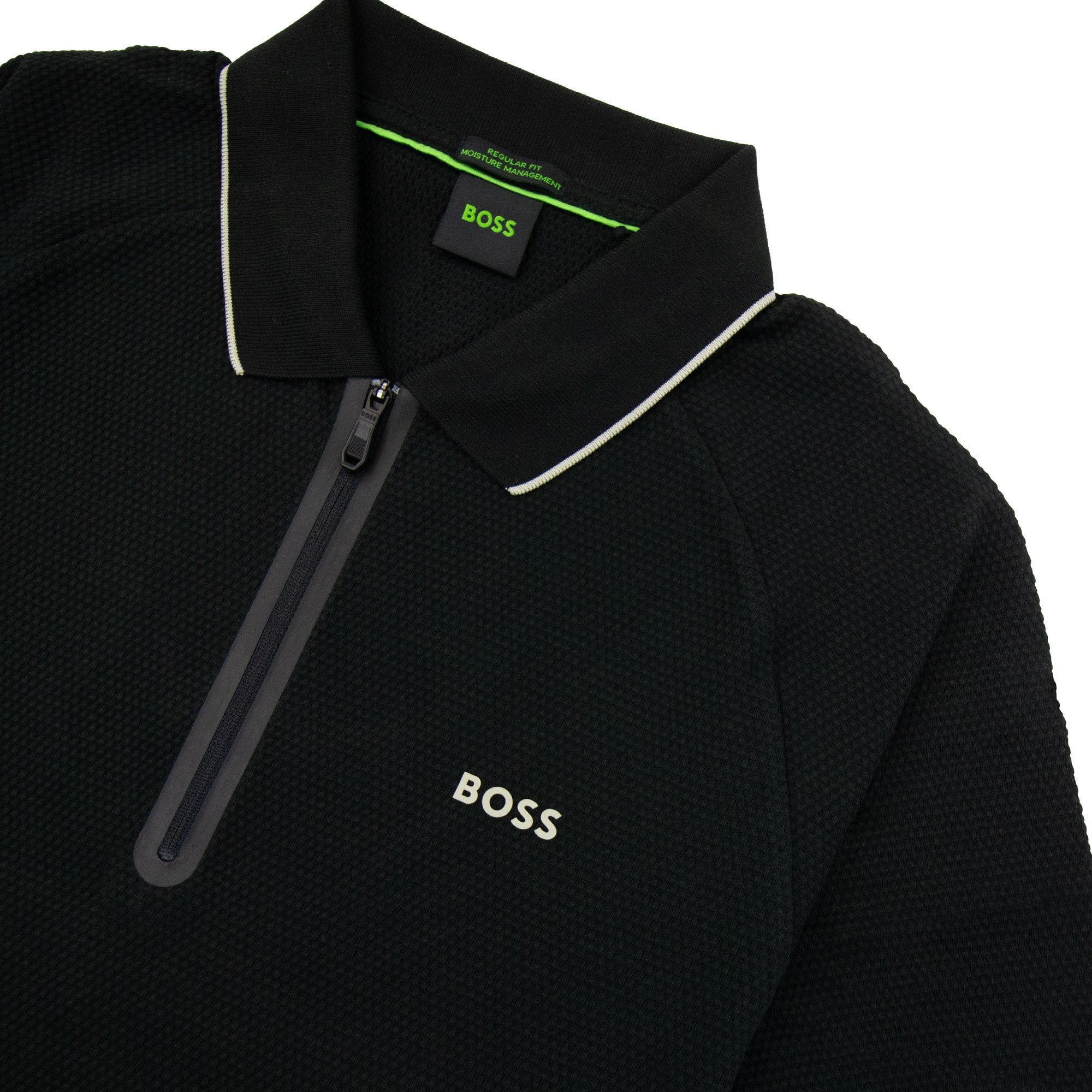 Hugo Boss Philix Structured-cotton Polo Shirt With Contrast Logo Black 001