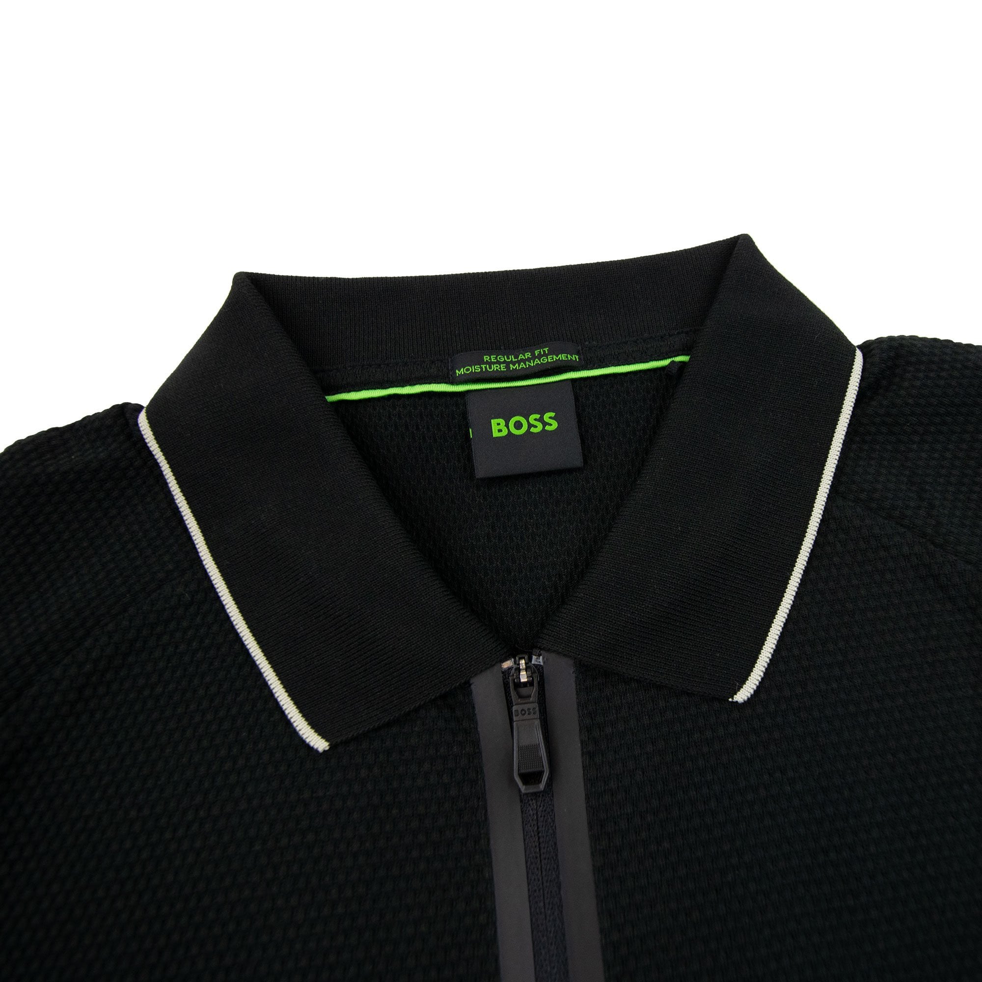 Hugo Boss Philix Structured-cotton Polo Shirt With Contrast Logo Black 001