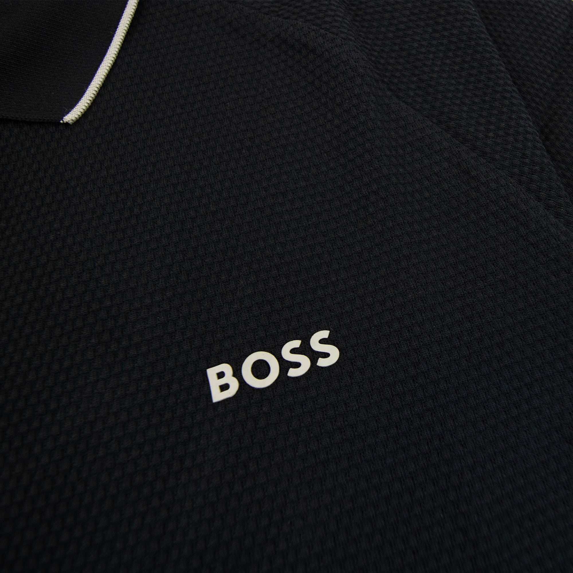 Hugo Boss Philix Structured-cotton Polo Shirt With Contrast Logo Black 001