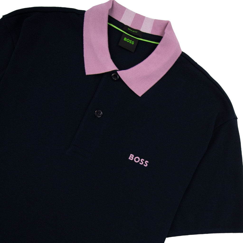 Hugo Boss Paddy 8 Contrast Collar Polo Navy 402