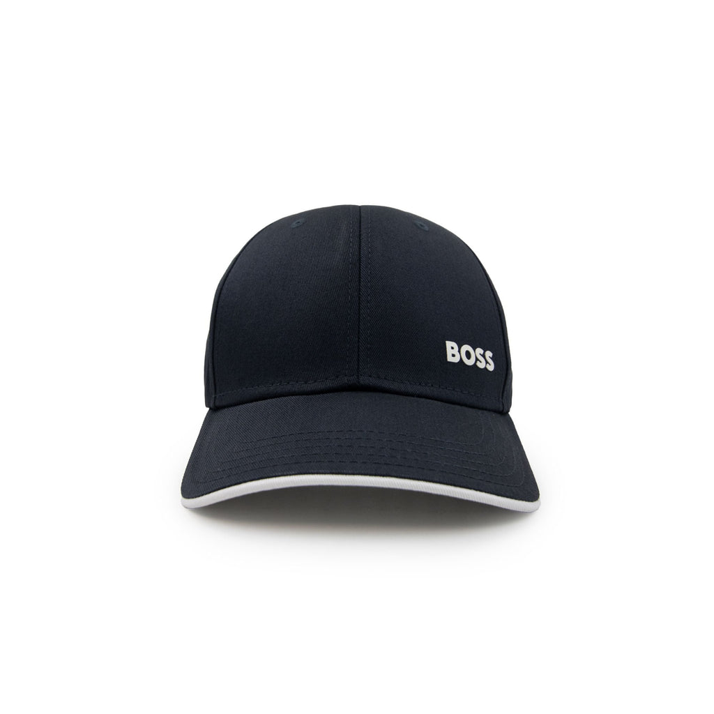 Hugo Boss Logo-print Cap In Cotton Twill Navy 402