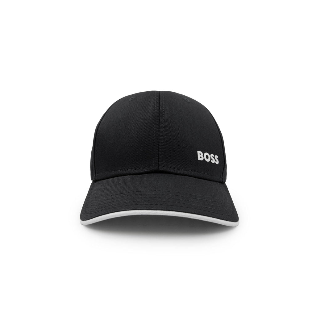 Hugo Boss Logo-print Cap In Cotton Twill Black 001