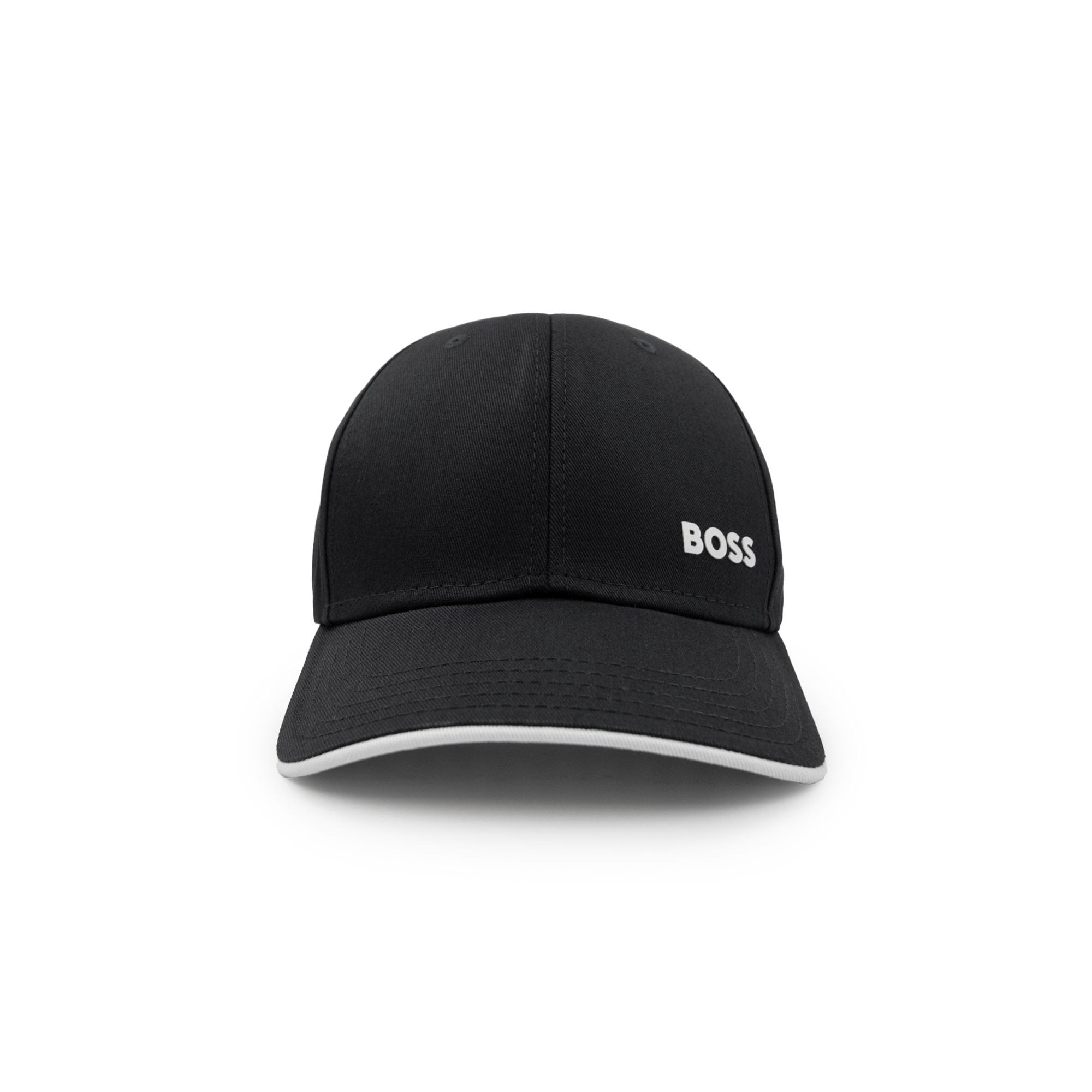 Hugo Boss Logo-print Cap In Cotton Twill Black 001