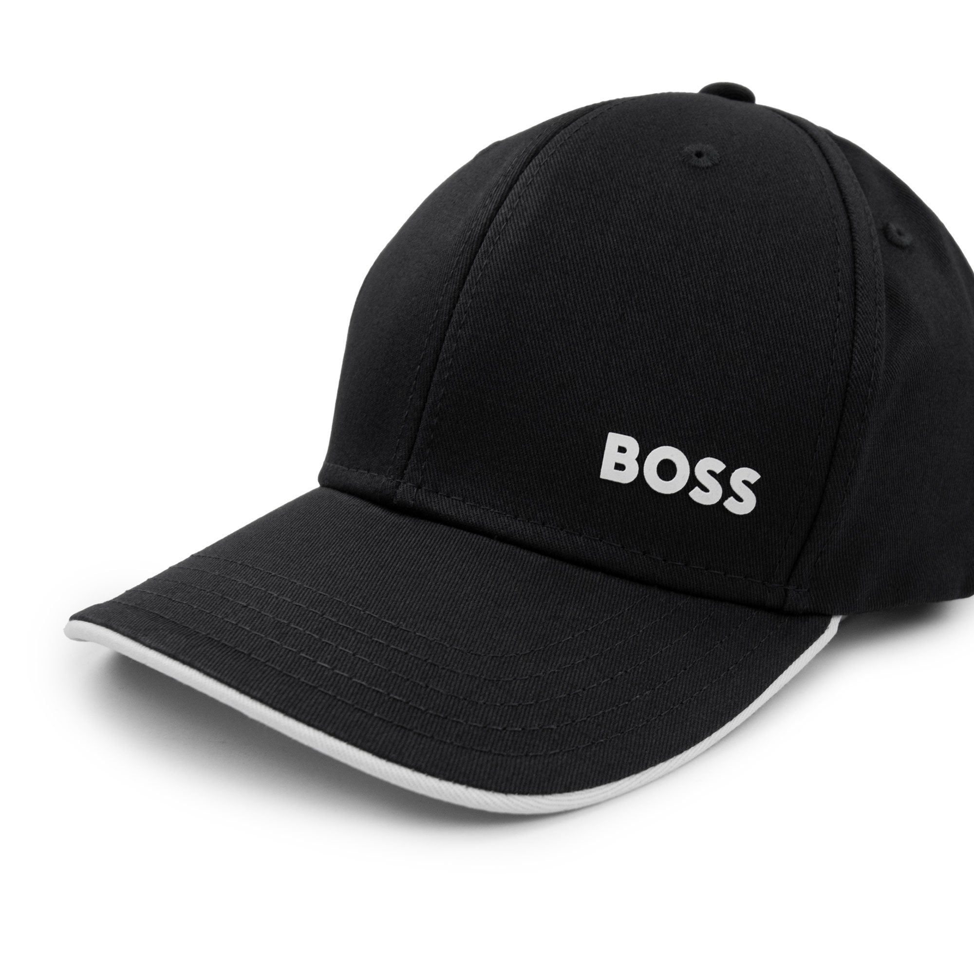 Hugo Boss Logo-print Cap In Cotton Twill Black 001