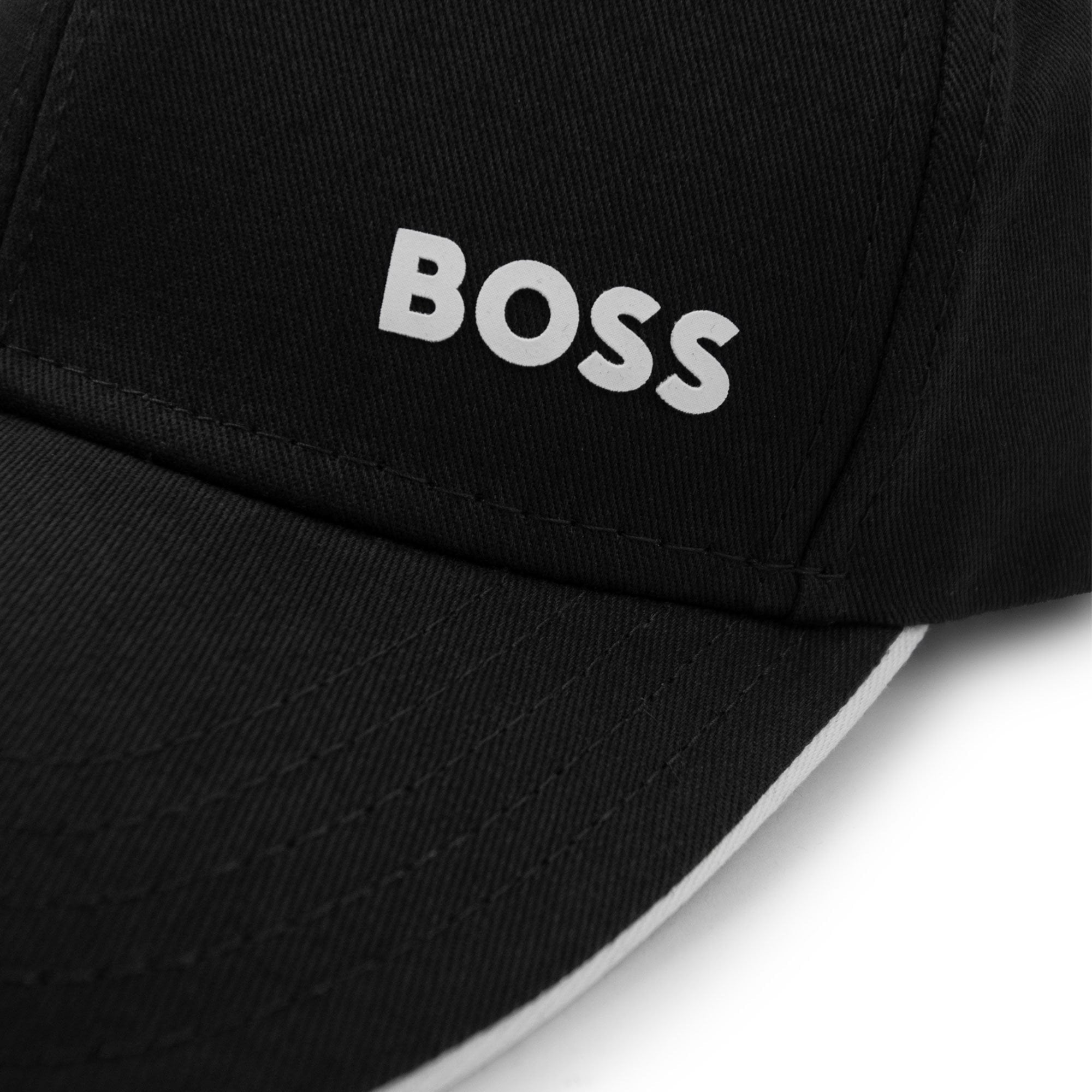 Hugo Boss Logo-print Cap In Cotton Twill Black 001