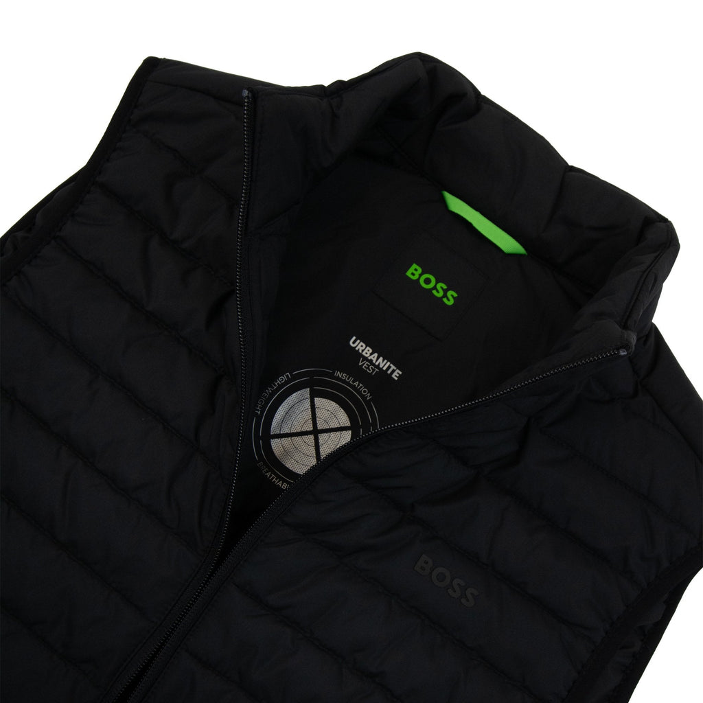 Hugo Boss V-thor Regular-fit Zipped Gilet In Water-repellent Fabric Black 001