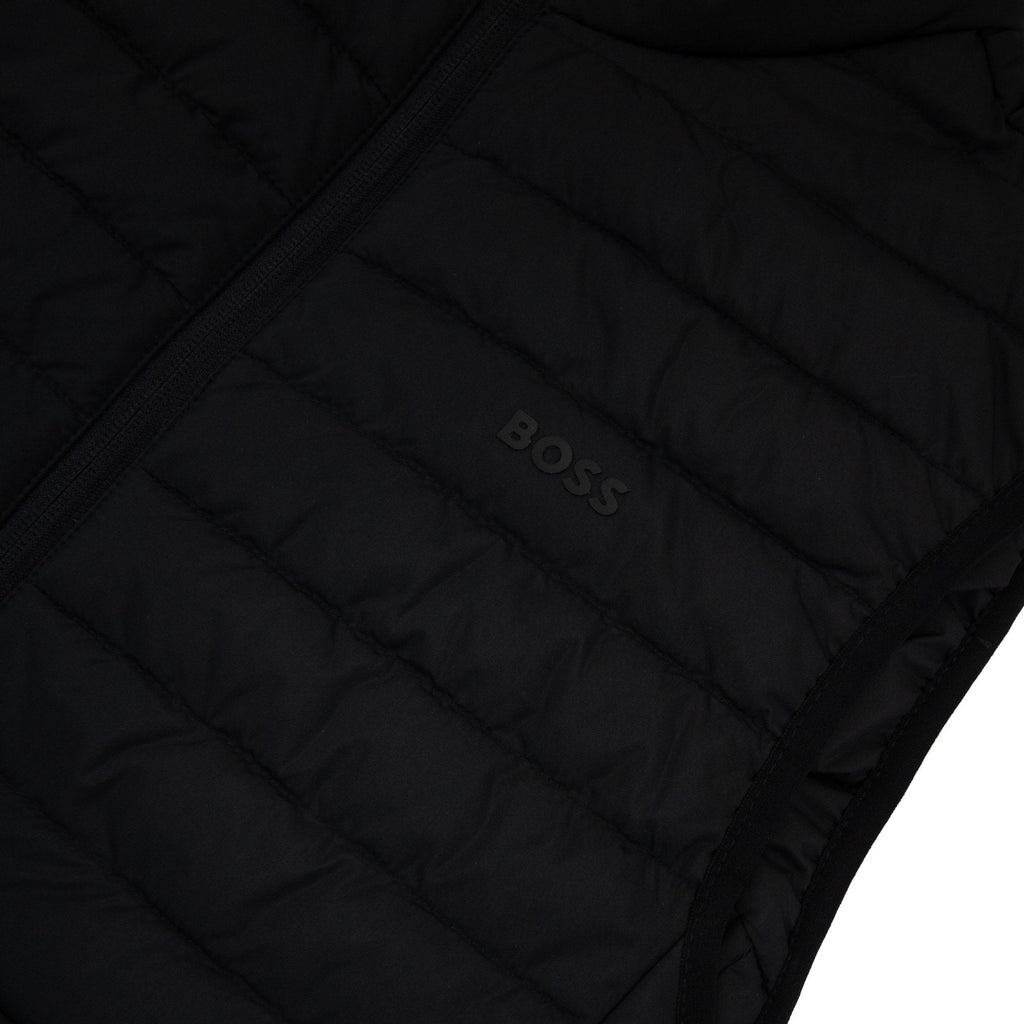 Hugo Boss V-thor Regular-fit Zipped Gilet In Water-repellent Fabric Black 001