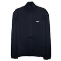 Hugo Boss Cotton-blend Full-zip Sweater With Logo Print Navy 402