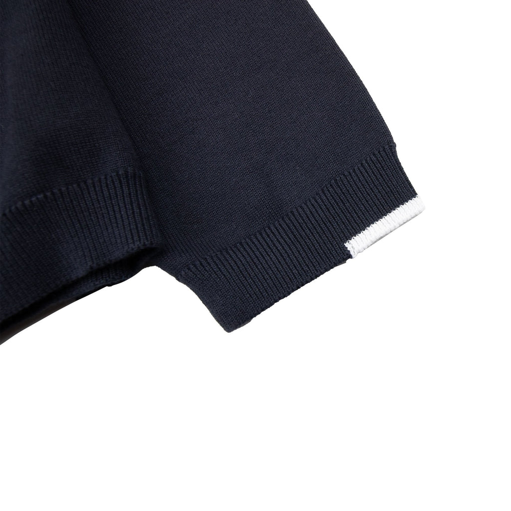 Hugo Boss Cotton-blend Full-zip Sweater With Logo Print Navy 402