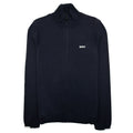 Hugo Boss Cotton-blend Zip-neck Sweater With Logo Print Navy 402