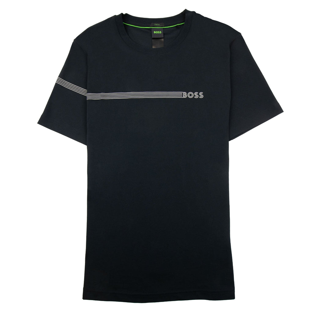 Hugo Boss Cotton-blend T-shirt With Stripes And Logo Black 001