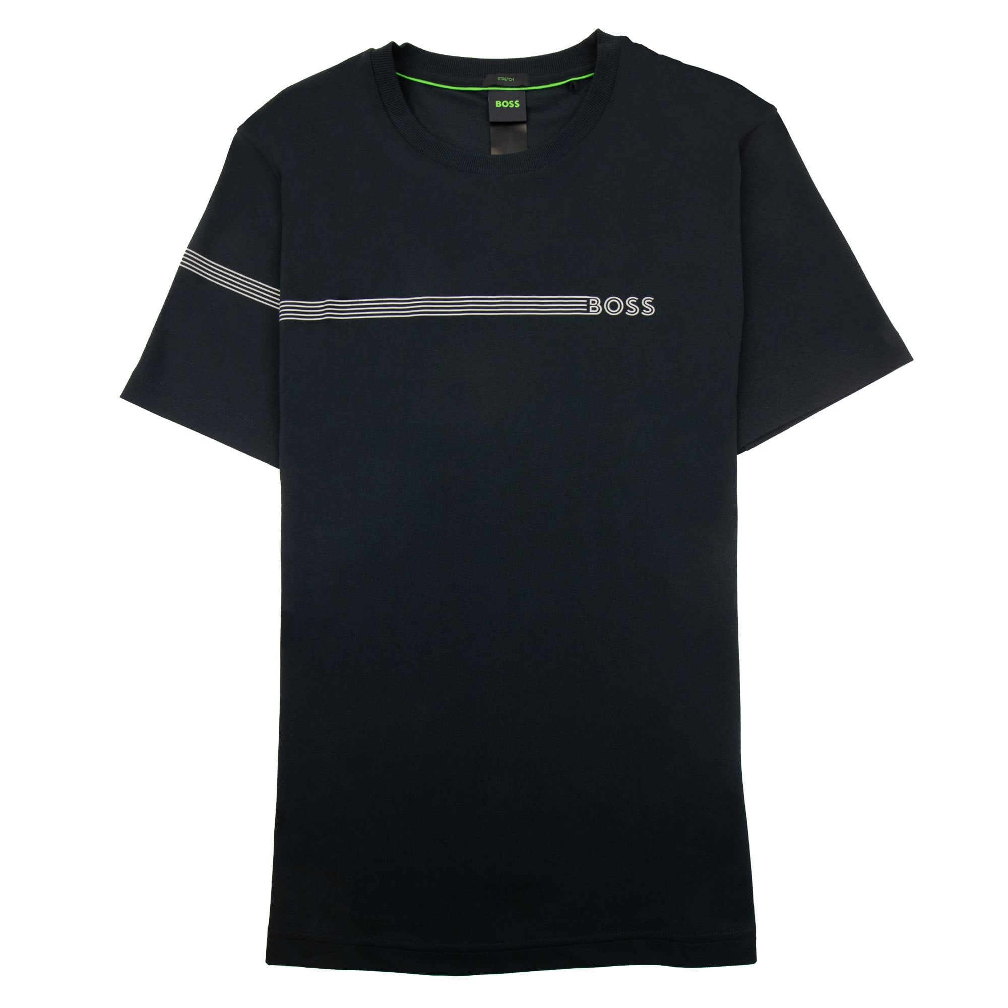 Hugo Boss Cotton-blend T-shirt With Stripes And Logo Black 001