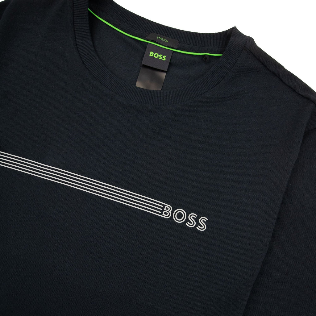 Hugo Boss Cotton-blend T-shirt With Stripes And Logo Black 001