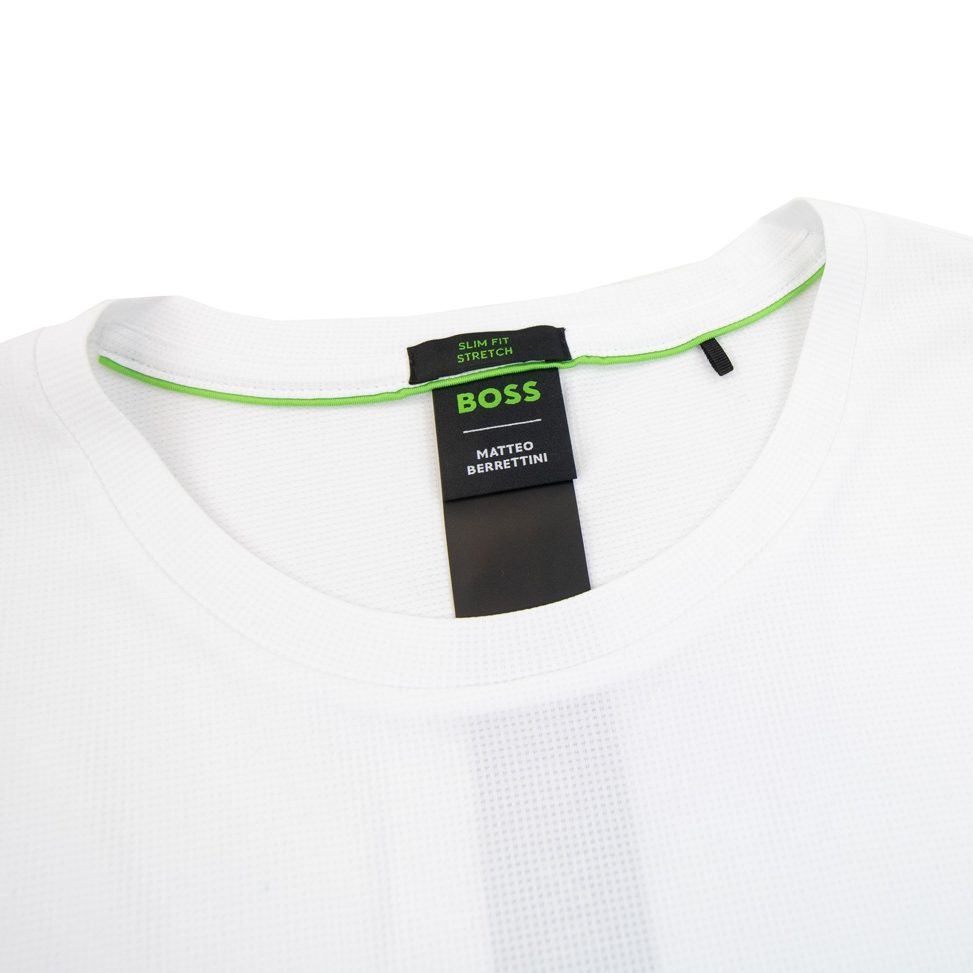 Hugo Boss Boss X Matteo Berrettini Waffle-fabric T-shirt With Signature-stripe Artwork White 100