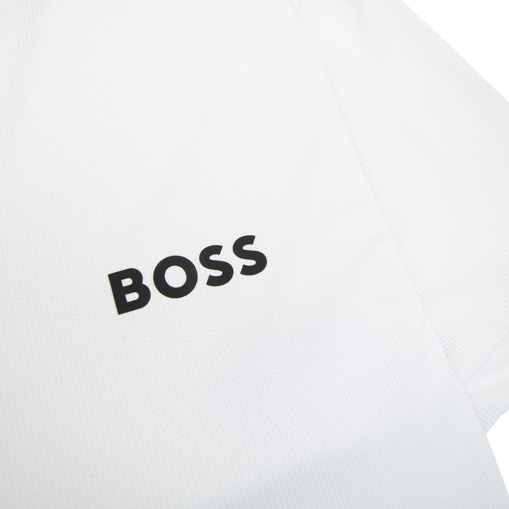 Hugo Boss Boss X Matteo Berrettini Waffle-fabric T-shirt With Signature-stripe Artwork White 100