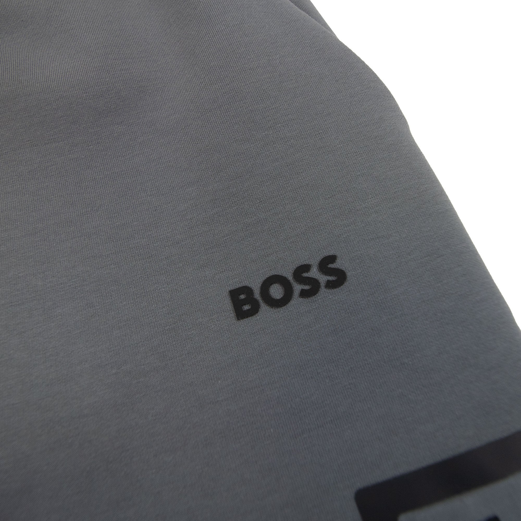 Hugo Boss Hariq Cotton-blend Tracksuit Bottoms With Decorative Reflective Logo Dark Grey