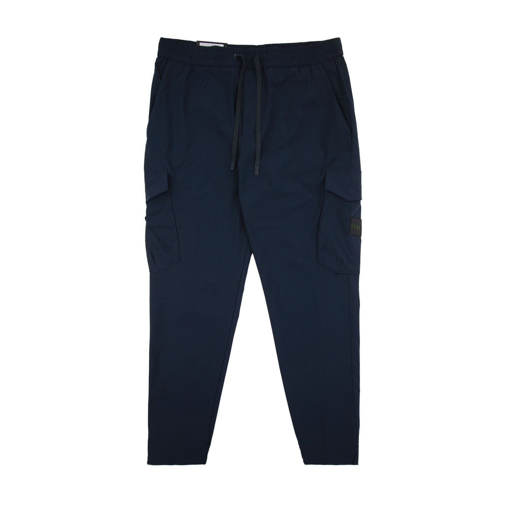Hugo Boss Tapered-fit Trousers In Easy-iron Stretch Poplin Navy 402