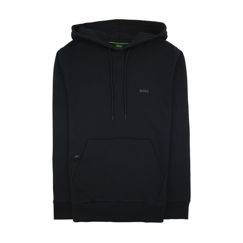 Hugo Boss Soody Stretch-cotton Hoodie With Sandwich Logo Black 001