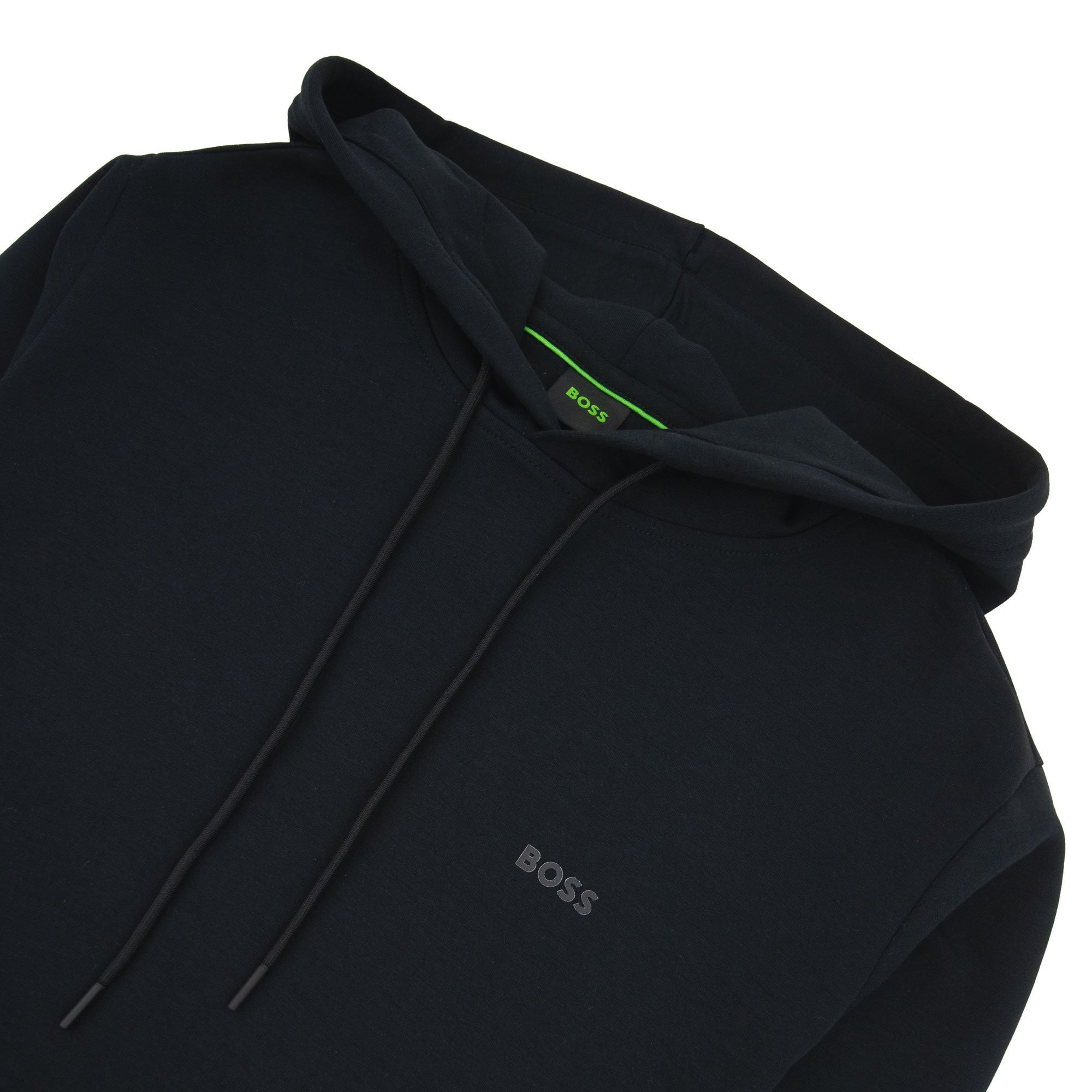 Hugo Boss Soody Stretch-cotton Hoodie With Sandwich Logo Black 001