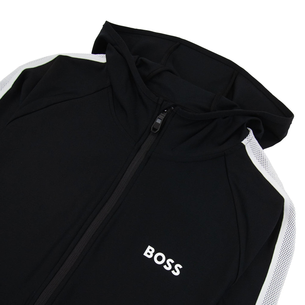 Hugo Boss Boss X Matteo Berrettini Regular-fit Zip-up Hoodie With Signature-stripe Artwork Black 001