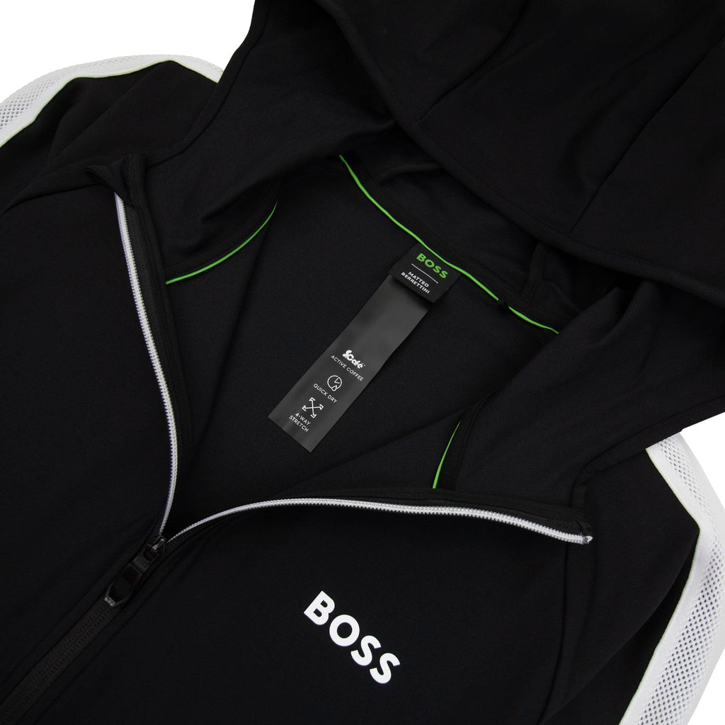 Hugo Boss Boss X Matteo Berrettini Regular-fit Zip-up Hoodie With Signature-stripe Artwork Black 001