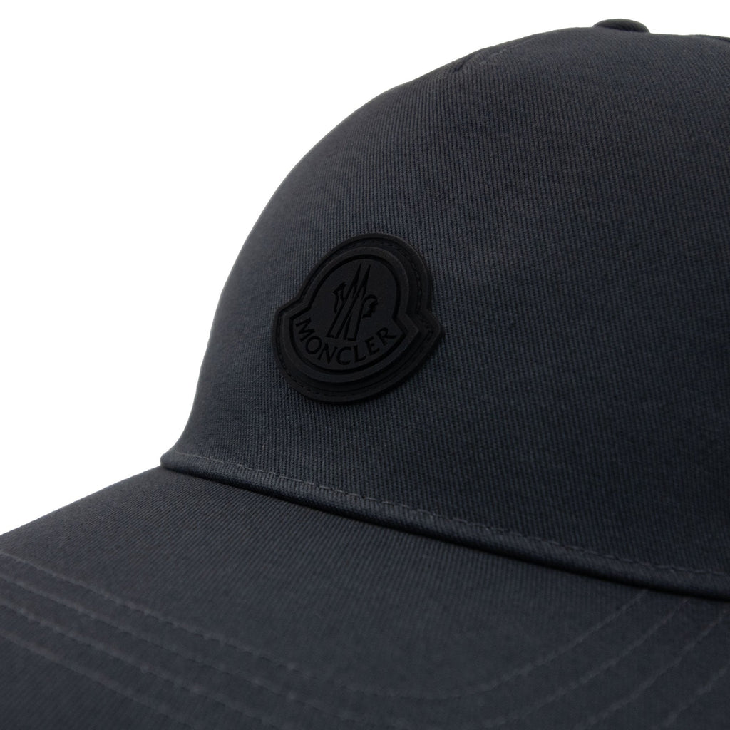 Moncler Matt Black Baseball Cap Dark Grey