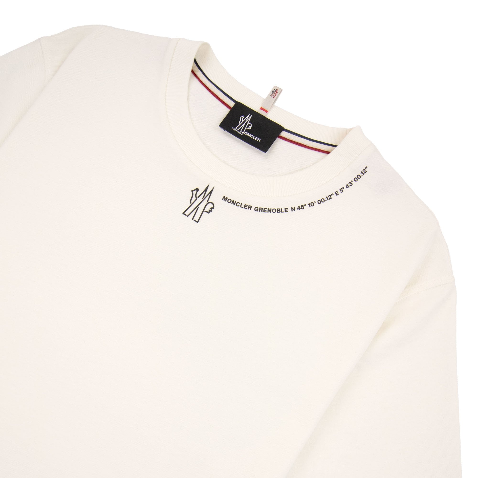 Moncler Moncler Grenoble Rubber Neck Logo Tee White 041 | ONU – Onu