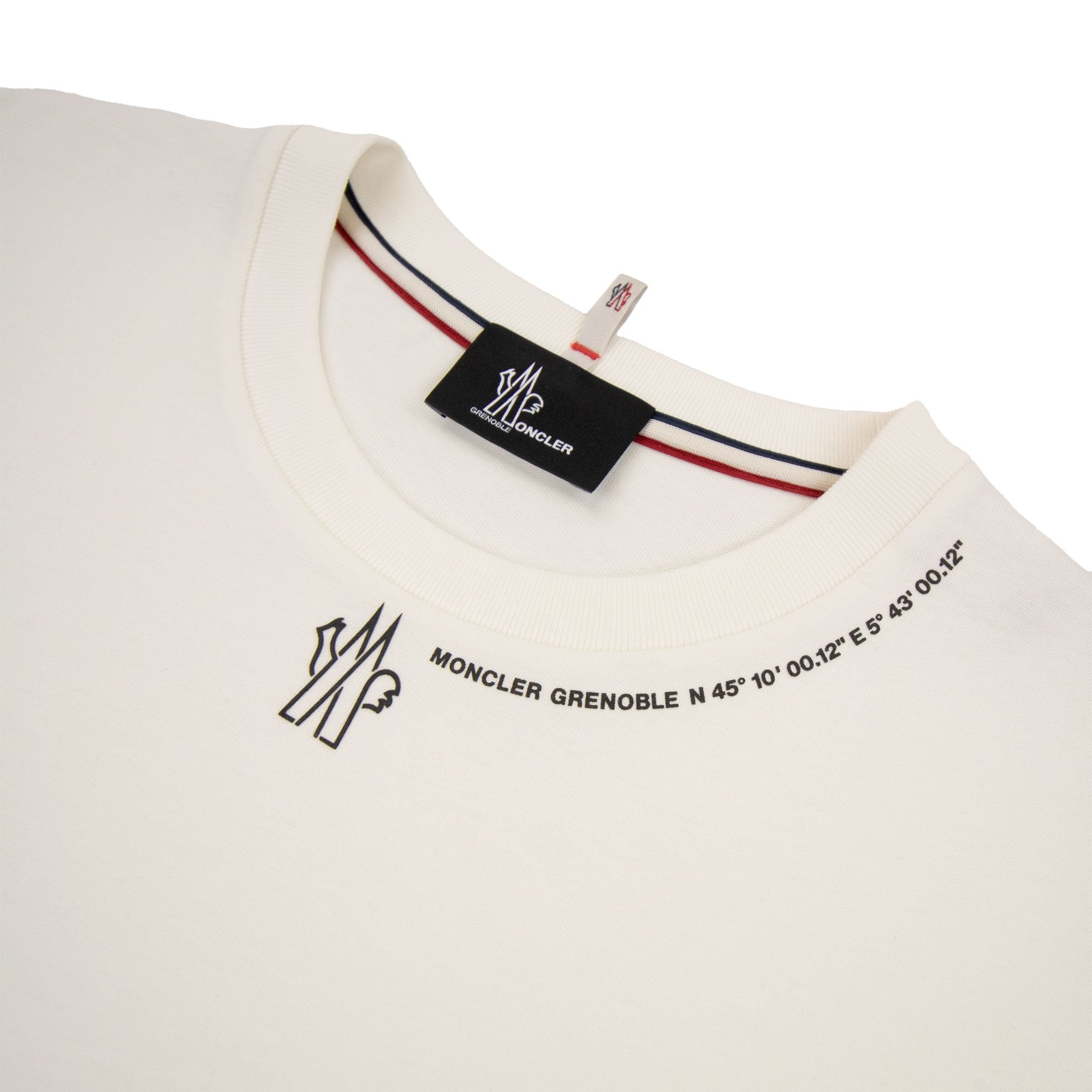 Moncler Grenoble Rubber Neck Logo Tee White 041