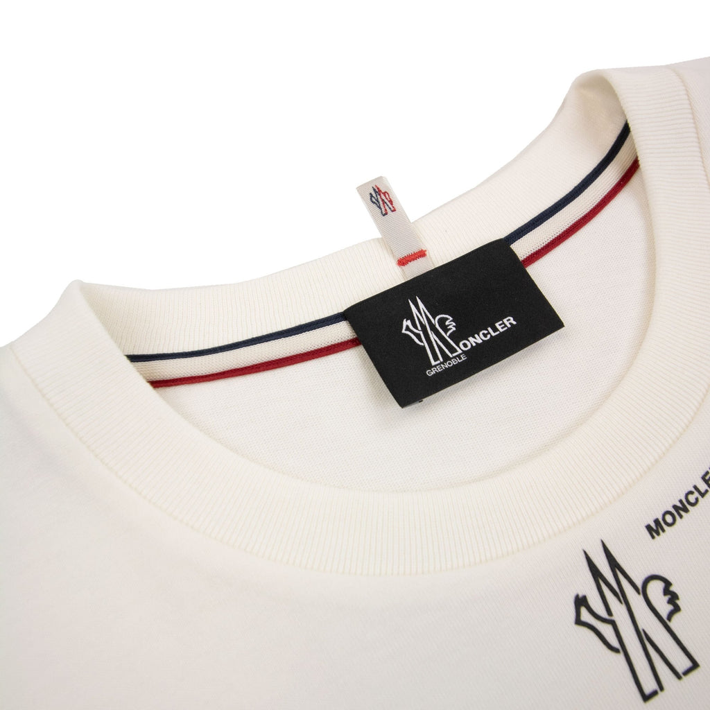 Moncler Grenoble Rubber Neck Logo Tee White 041
