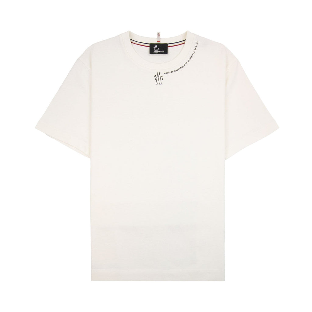 Moncler Grenoble Rubber Neck Logo Tee White 041