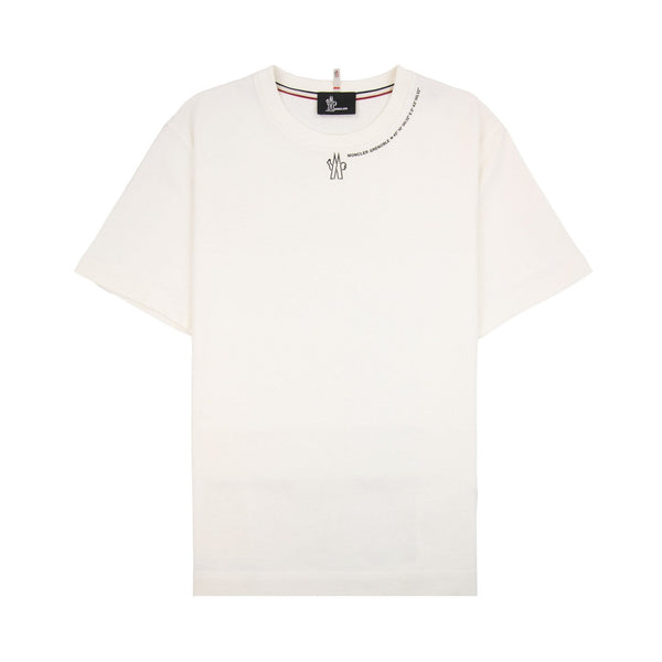 Moncler Moncler Grenoble Rubber Neck Logo Tee White 041 | ONU – Onu