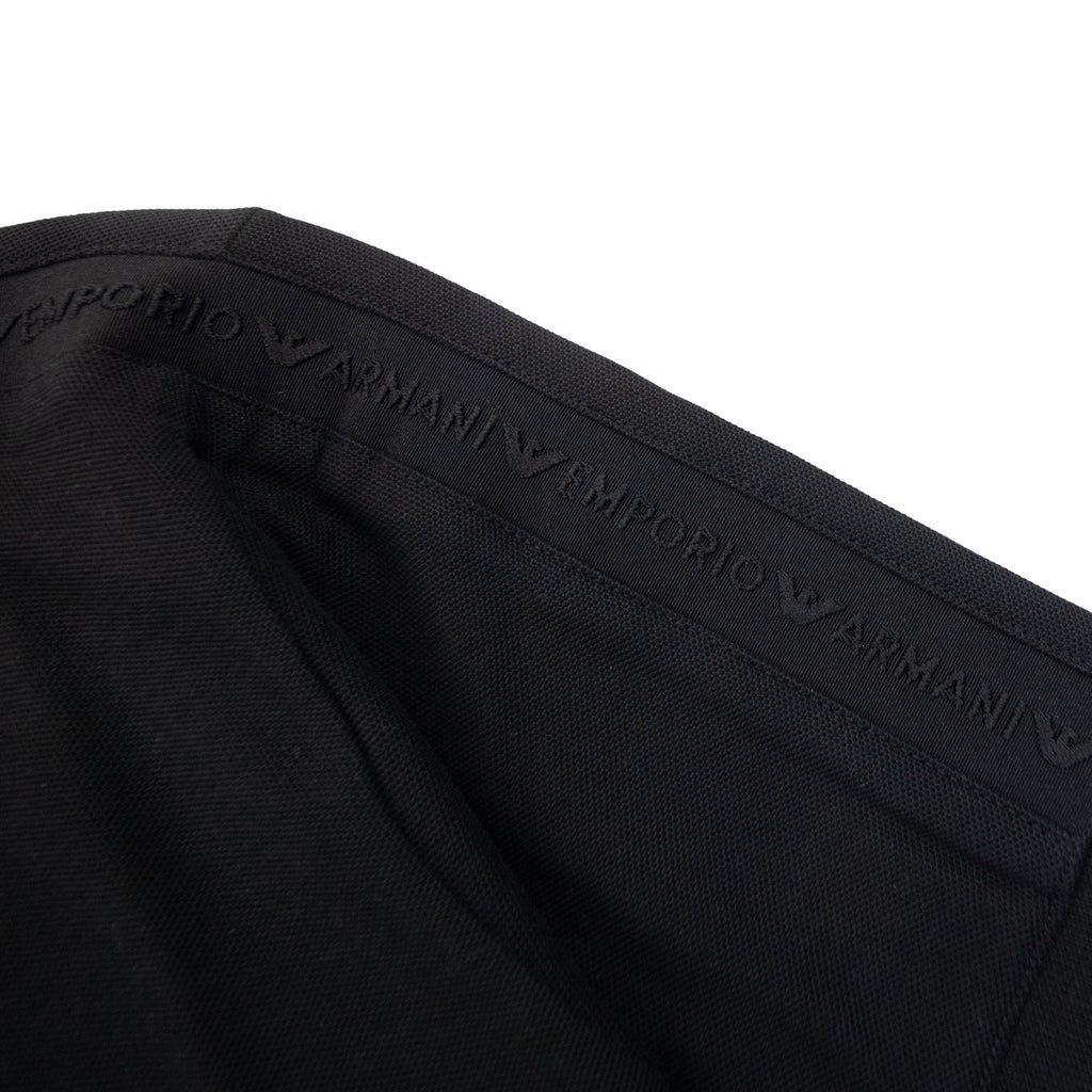 Emporio Armani Jersey Polo Shirt With Embossed Logo Tape Black