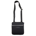 Emporio Armani Flat Shoulder Bag In Nylon With All-over Jacquard Logo Lettering Black/black