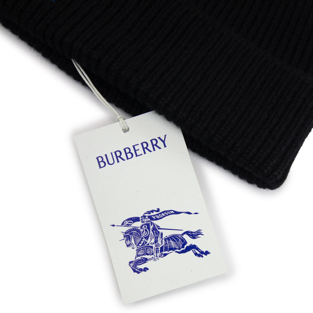 Burberry Ribbed Cashmere Beanie Black