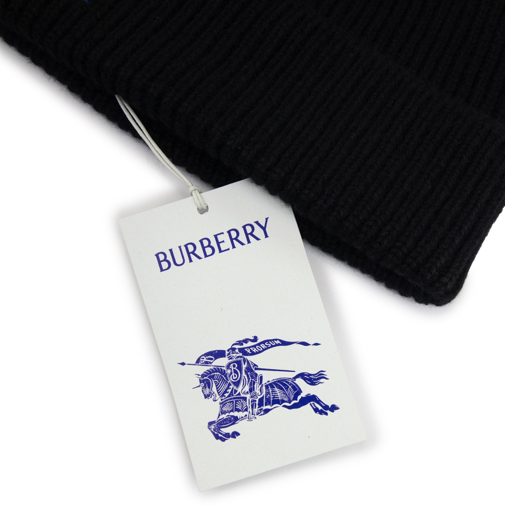 Burberry Ribbed Cashmere Beanie Black