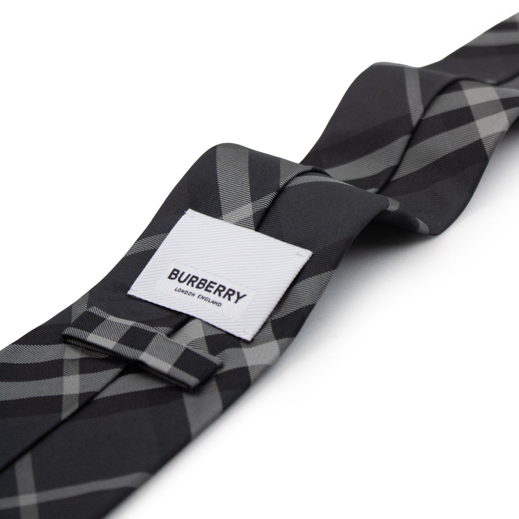 Burberry Classic Cut Vintage Check Silk Tie Charcoal