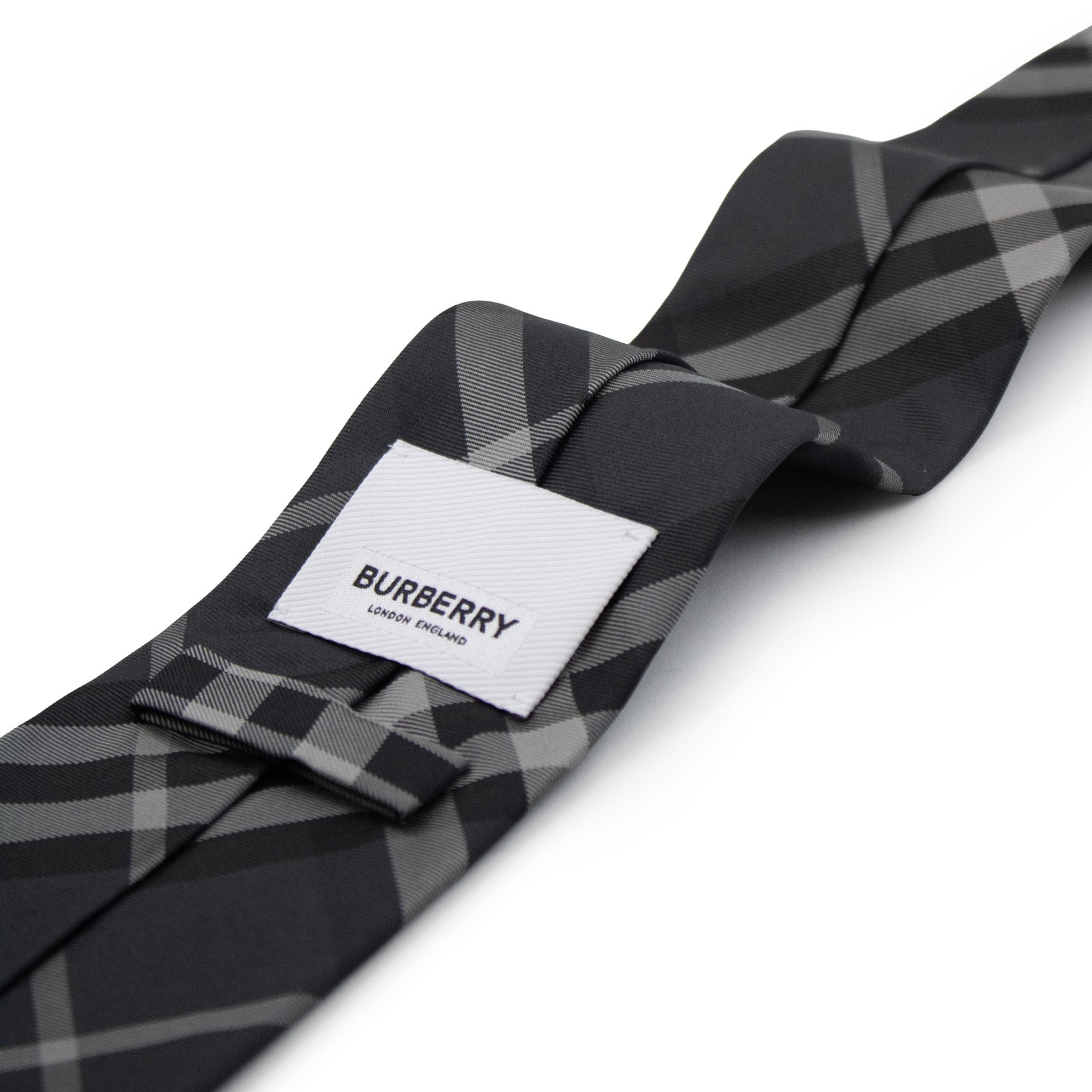 Burberry Classic Cut Vintage Check Silk Tie Charcoal