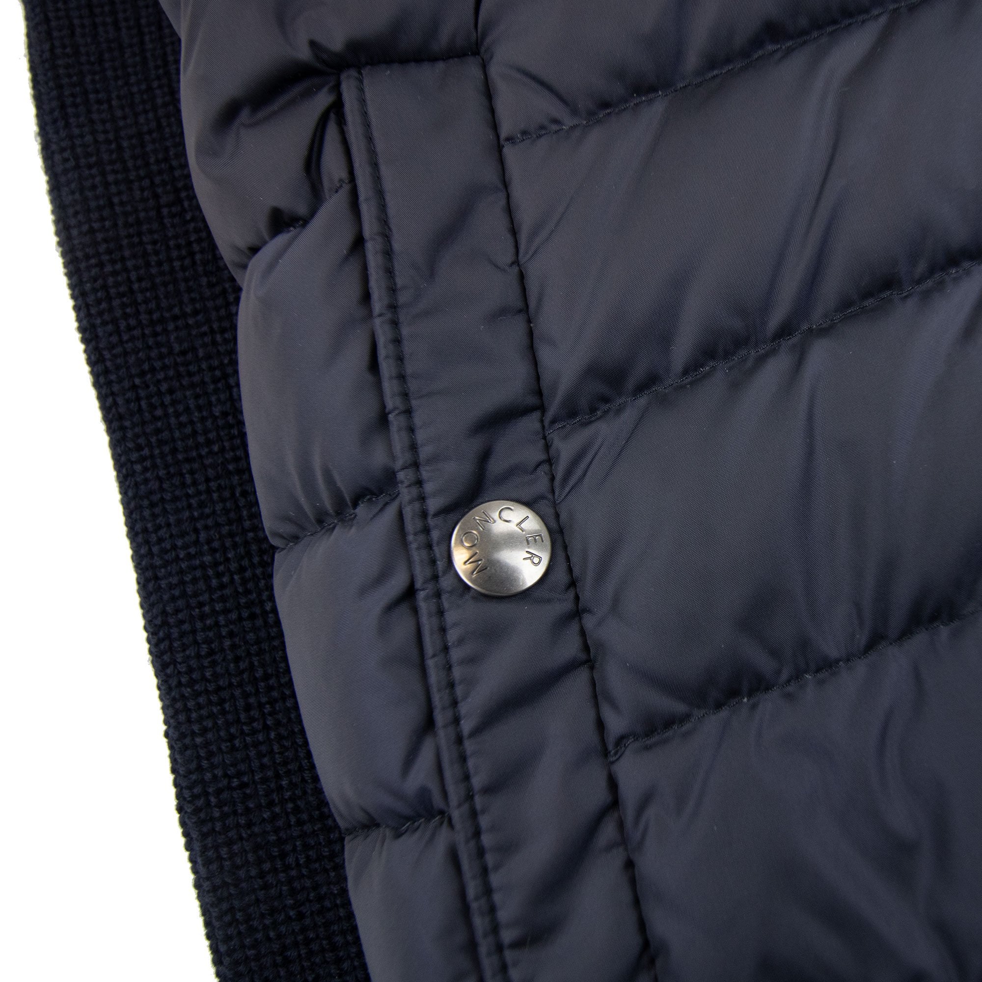 Moncler Hooded Knitted Zip Cardigan Navy