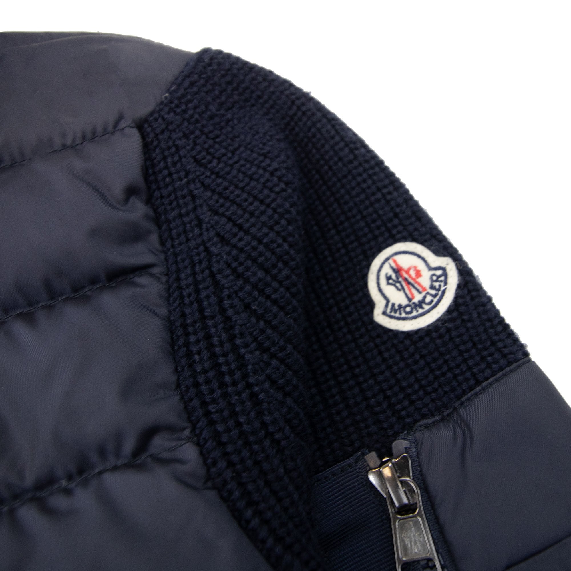 Moncler Hooded Knitted Zip Cardigan Navy