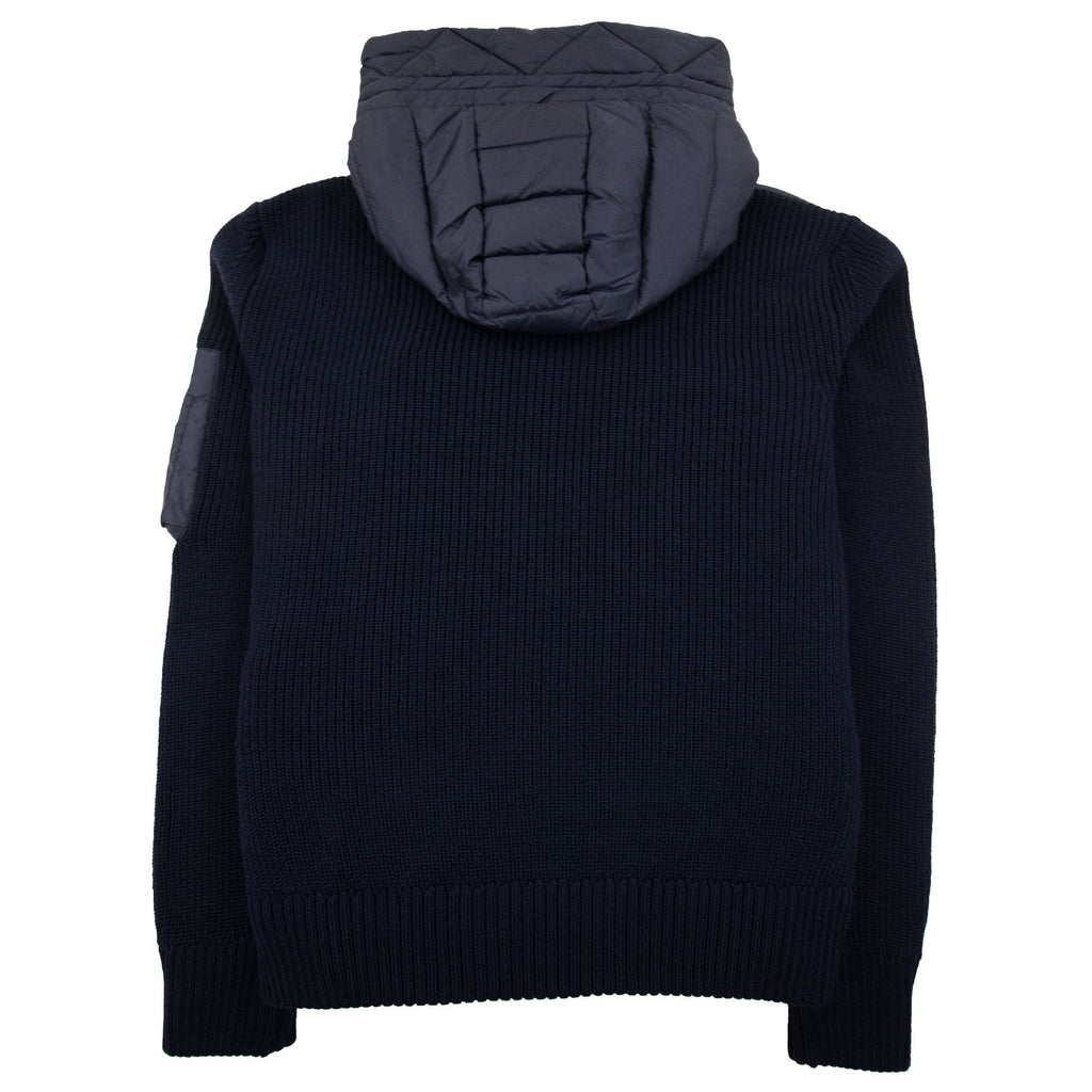 Moncler Hooded Knitted Zip Cardigan Navy