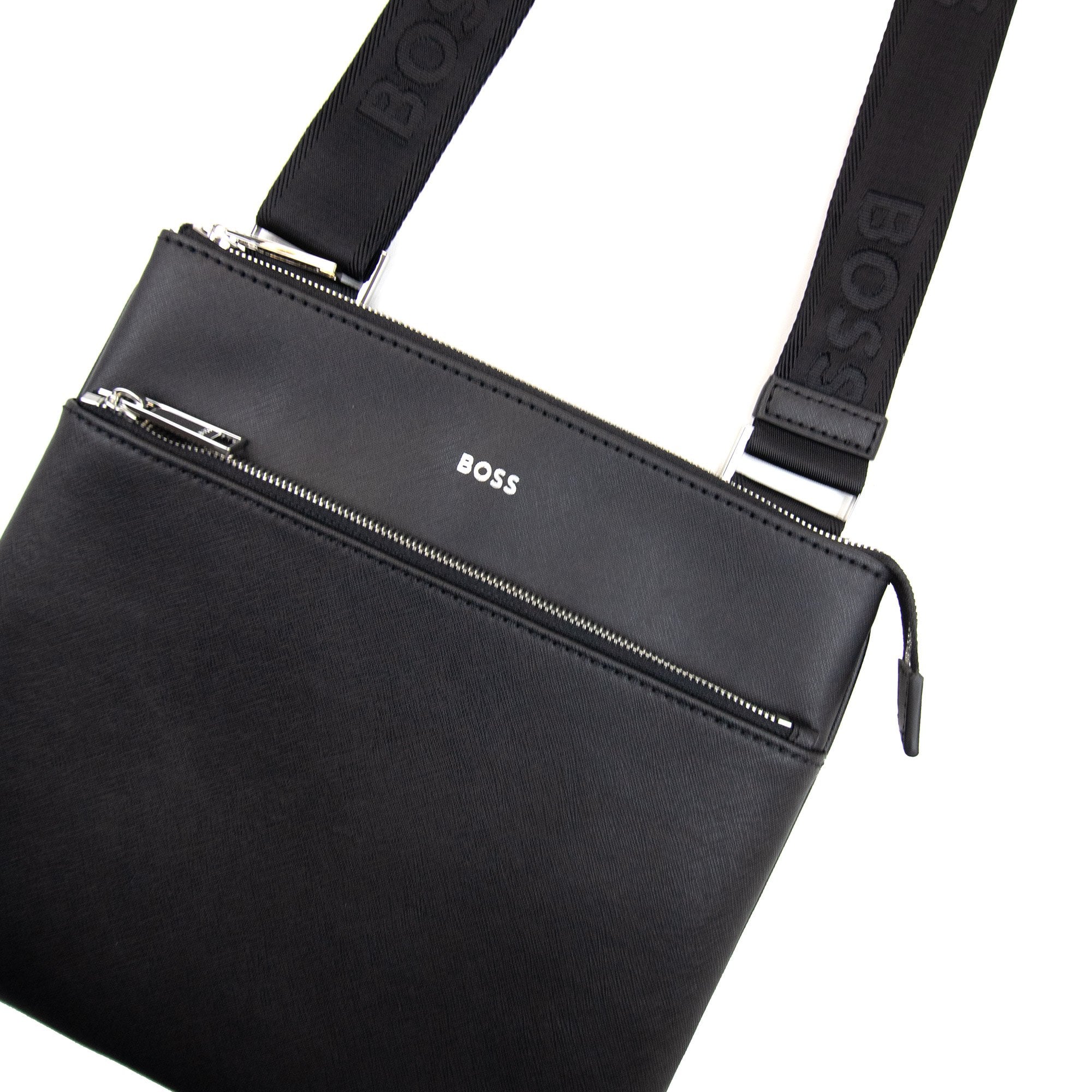 Hugo Boss Zair S Z Signature Stripe Logo Detail Bag Black 001