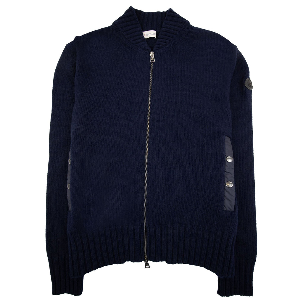 Moncler Cashmere Full Zip Cardigan Navy