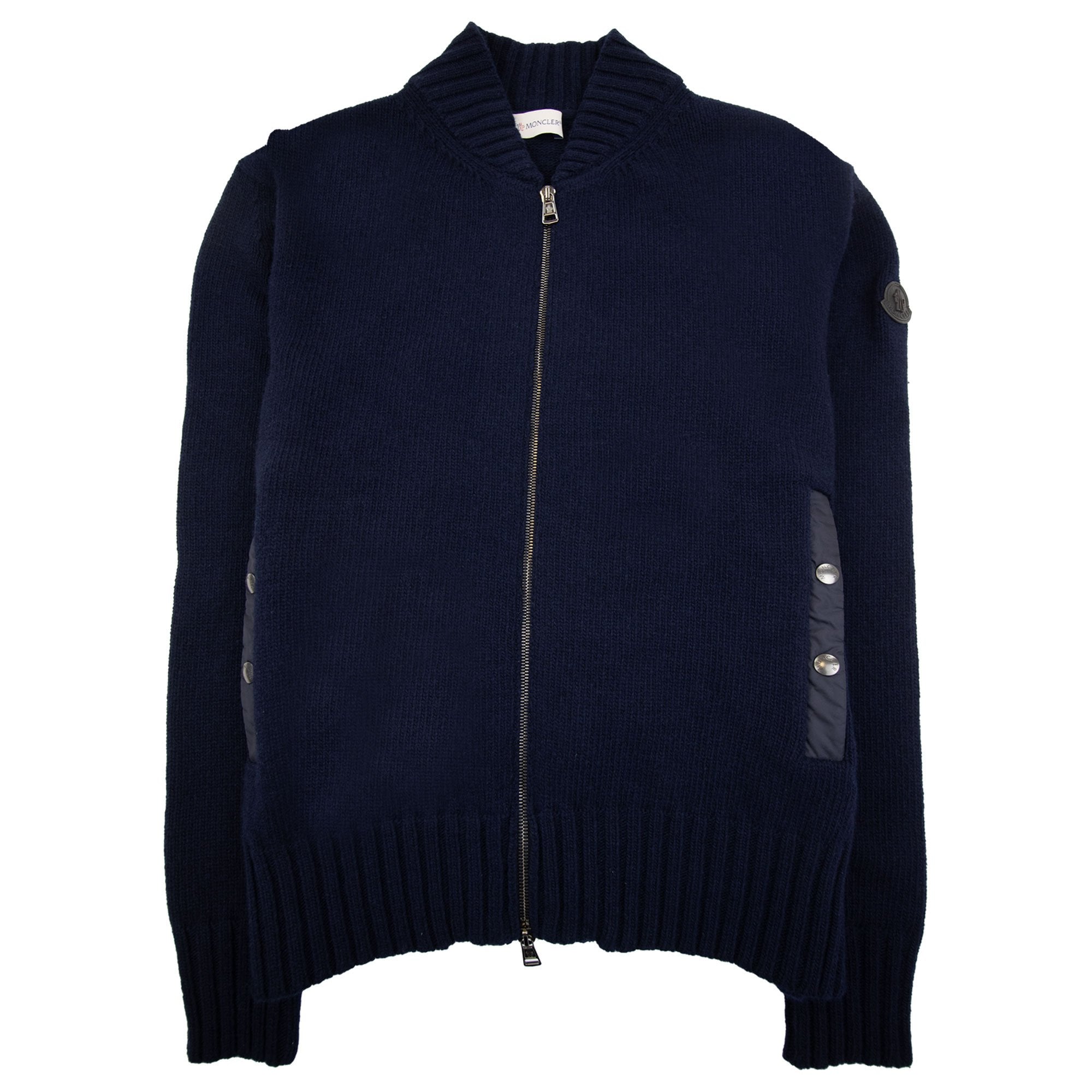 Moncler Cashmere Full Zip Cardigan Navy