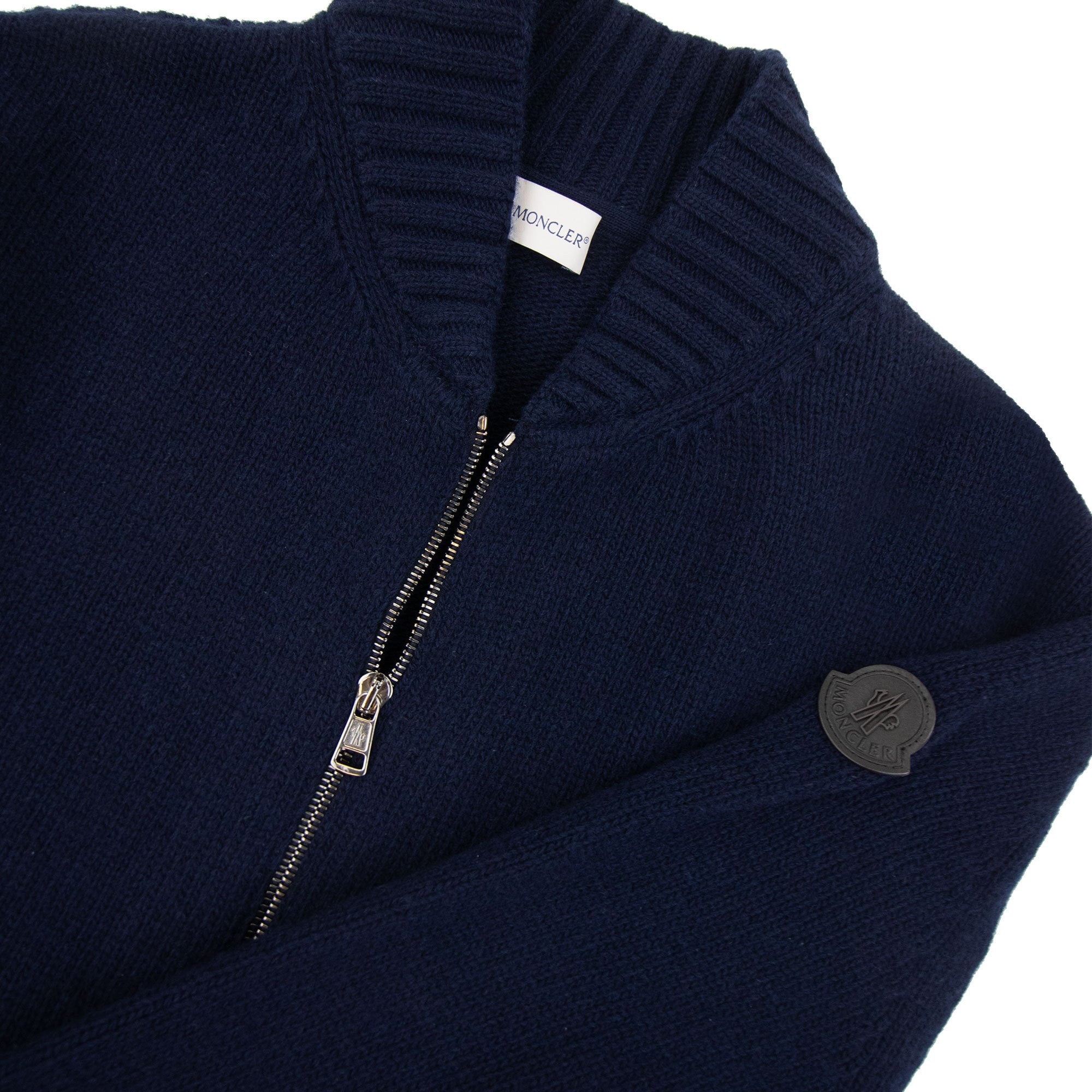 Moncler Cashmere Full Zip Cardigan Navy