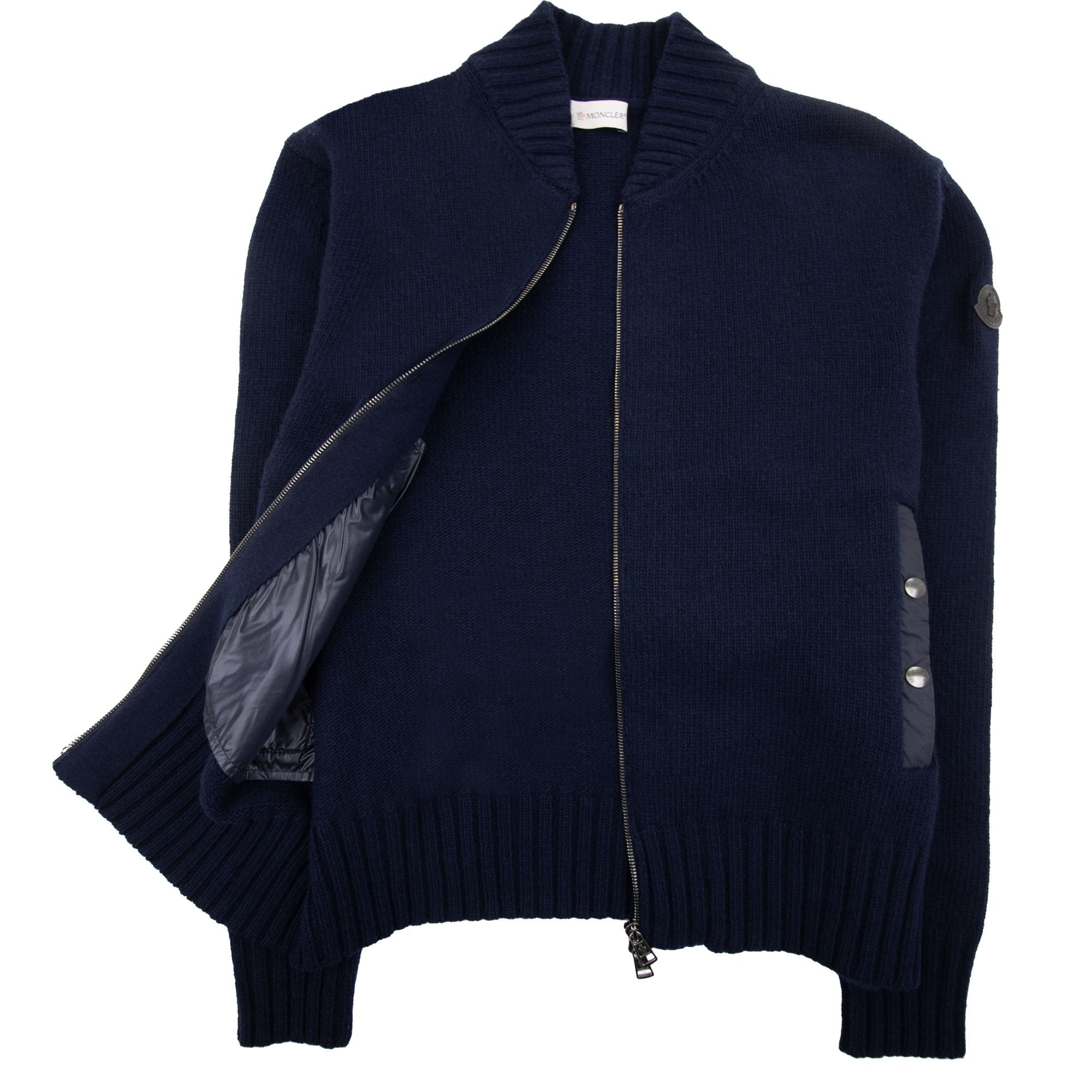 Moncler Cashmere Full Zip Cardigan Navy